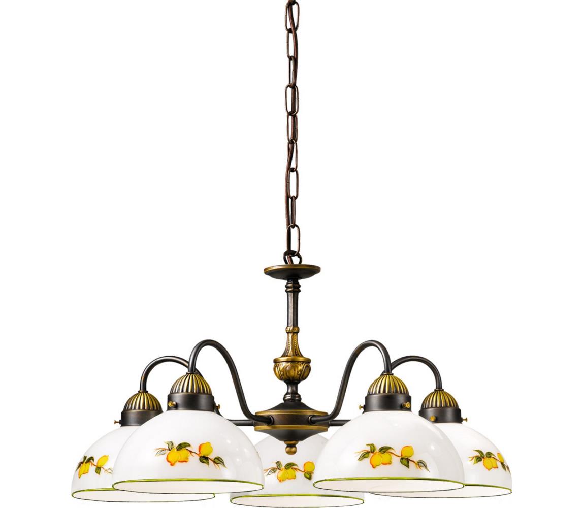 Kolarz 731.85.126 - Żyrandol na łańcuchu NONNA 5xE27/75W/230V cytryny