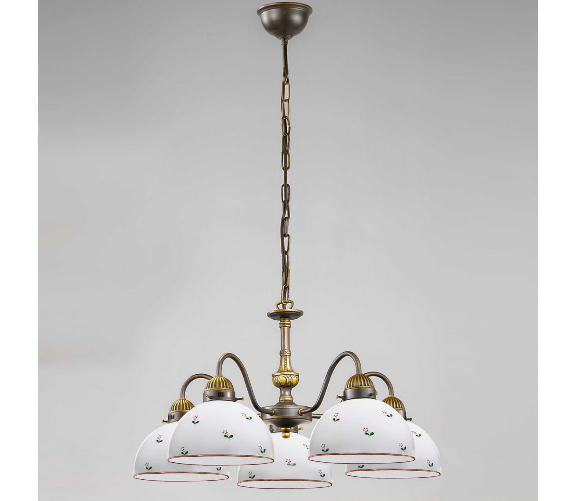 Kolarz 731.85.69 - Żyrandol na łańcuchu NONNA 5xE27/75W/230V czerwony