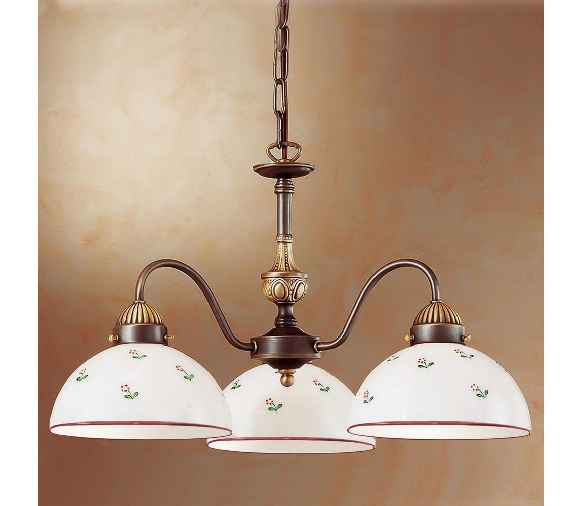 Kolarz 731.83.69 - Żyrandol na łańcuchu NONNA 3xE27/75W/230V czerwony