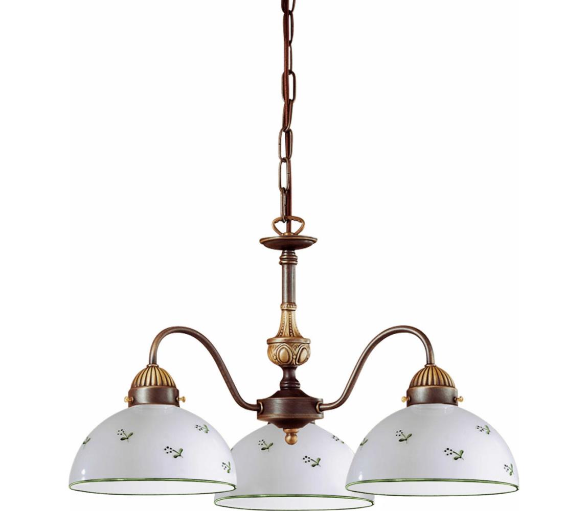 Kolarz 731.83.20 - Żyrandol na łańcuchu NONNA 3xE27/75W/230V zielony