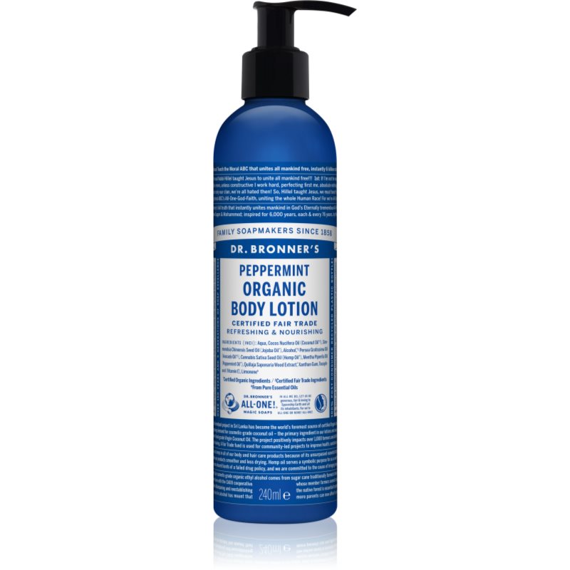 Dr. Bronner’s Peppermint odświeżający balsam do ciała o działaniu nawilżającym 240 ml