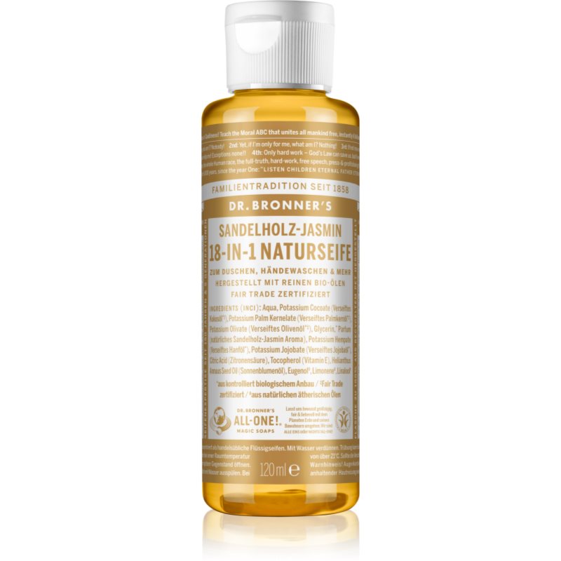 Dr. Bronner’s Sandalwood & Jasmine uniwersalne mydło w płynie 120 ml