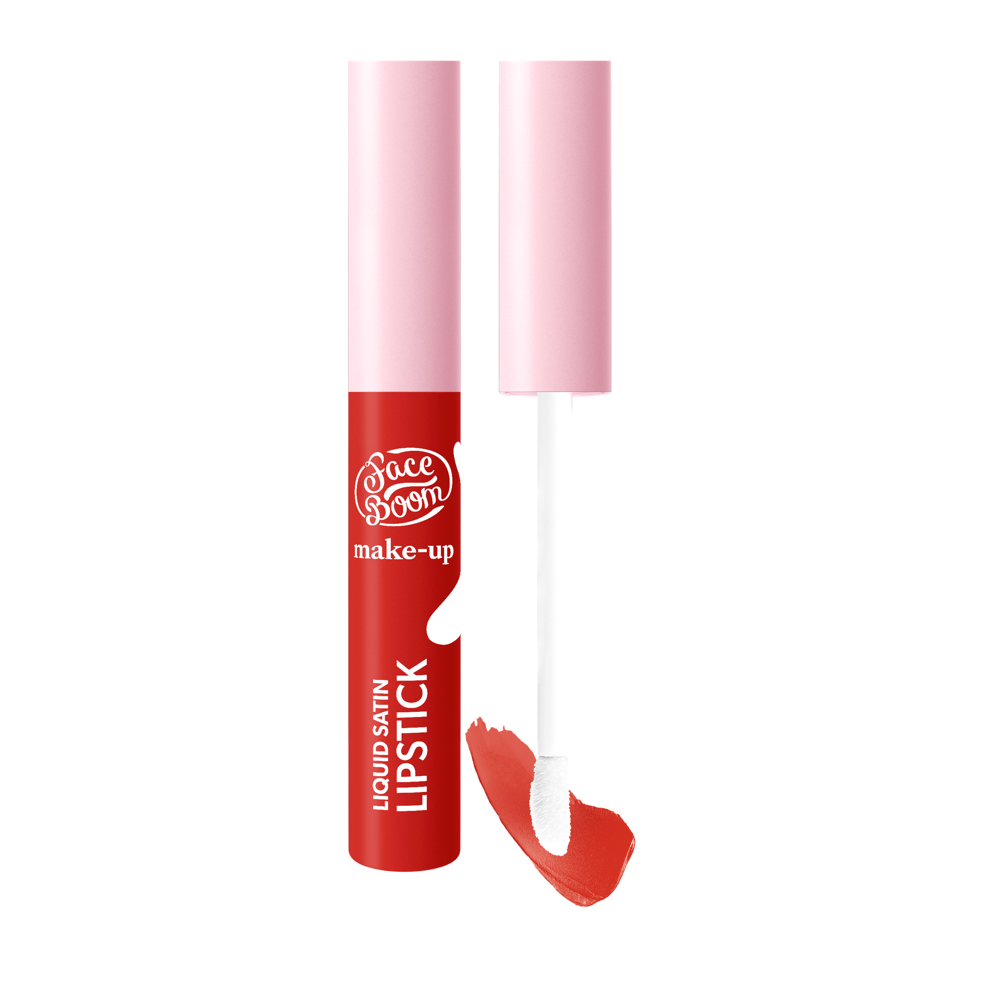 Faceboom Liquid Satin Lipstick Satynowa Pomadka w Płynie 04 Iconic Red