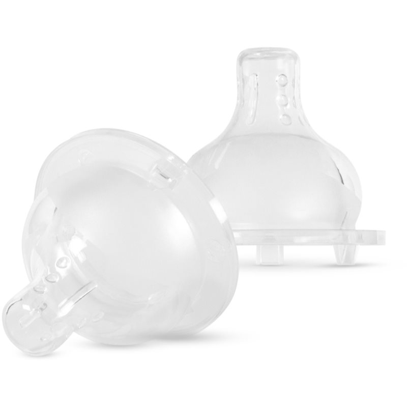 Baboo Liquid Silicone Teat Thick Liquids smoczek do butelki 6m+ 2 szt.