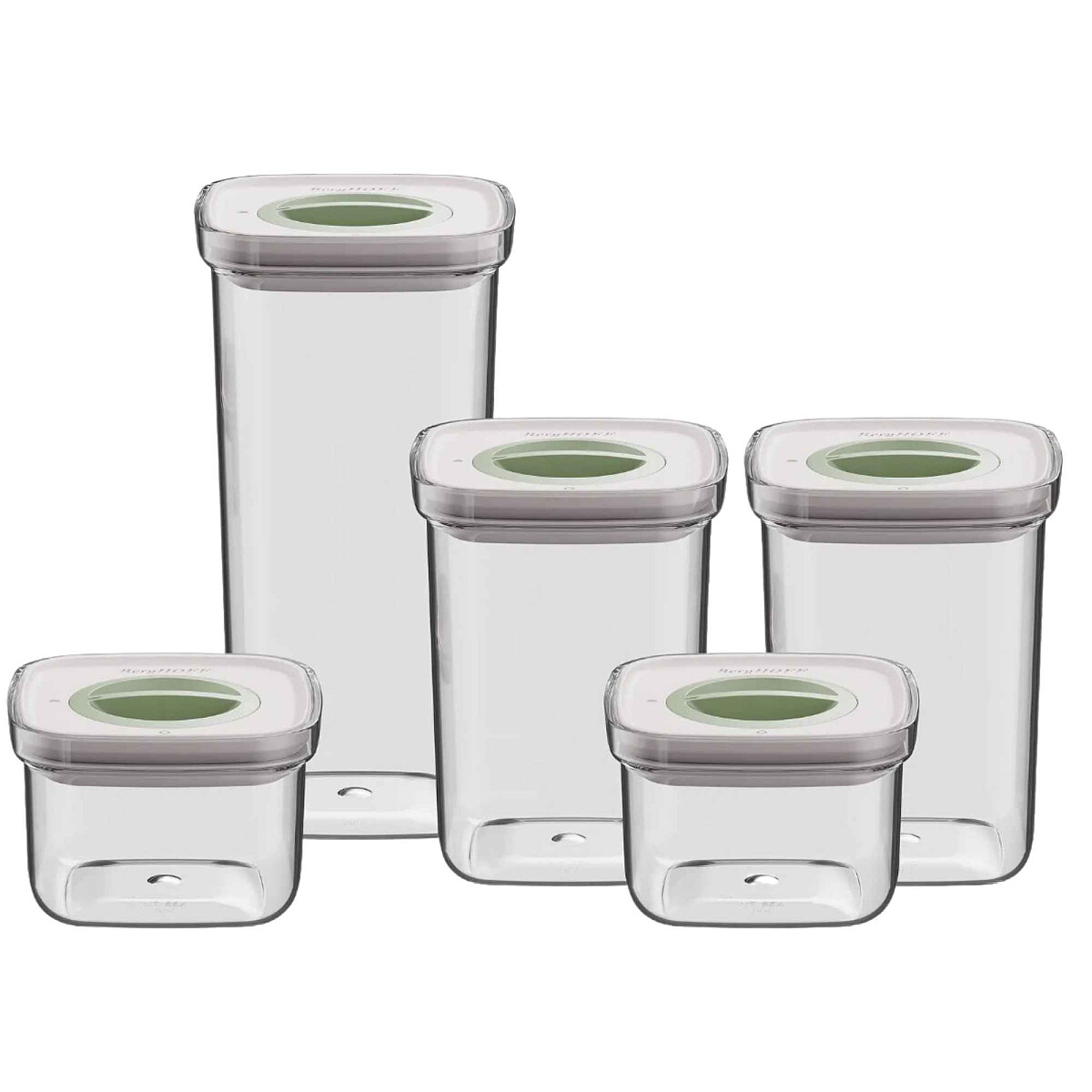 Zestaw 5 pojemników na żywność Berghoff Leo Smart Seal 2 x 0,4 l 2 x 1 l 1 x 1,6 l