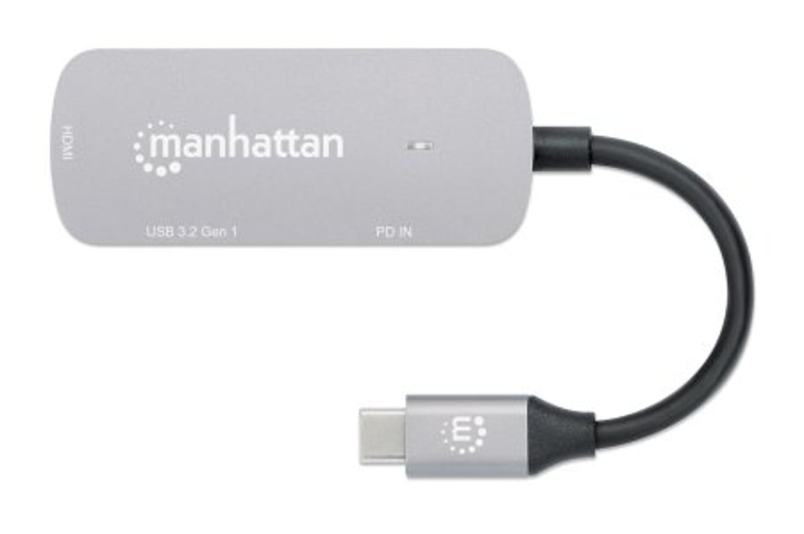 Manhattan 130707 stacja dokująca Przewodowa USB 3.2 Gen 1 (3.1 Gen 1) Type-C Aluminium 130707