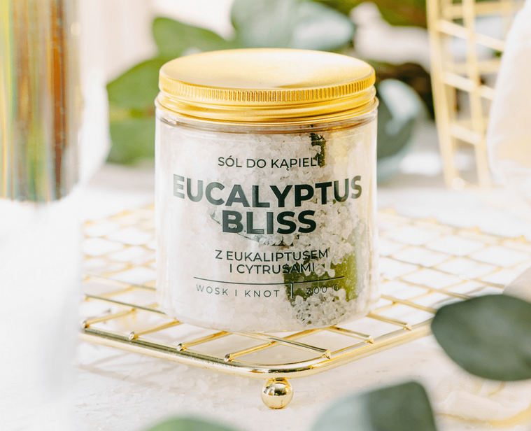Eucalyptus Bliss sól do kąpieli z eukaliptusem i cytrusami 300g Wosk i knot