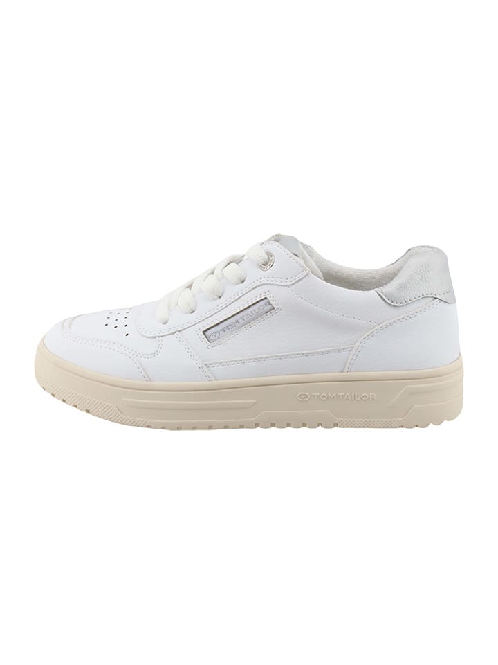 Tom Tailor Sneakersy w kolorze biało-beżowym