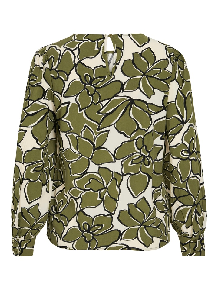 Vila Bluzka w kolorze oliwkowo-kremowym