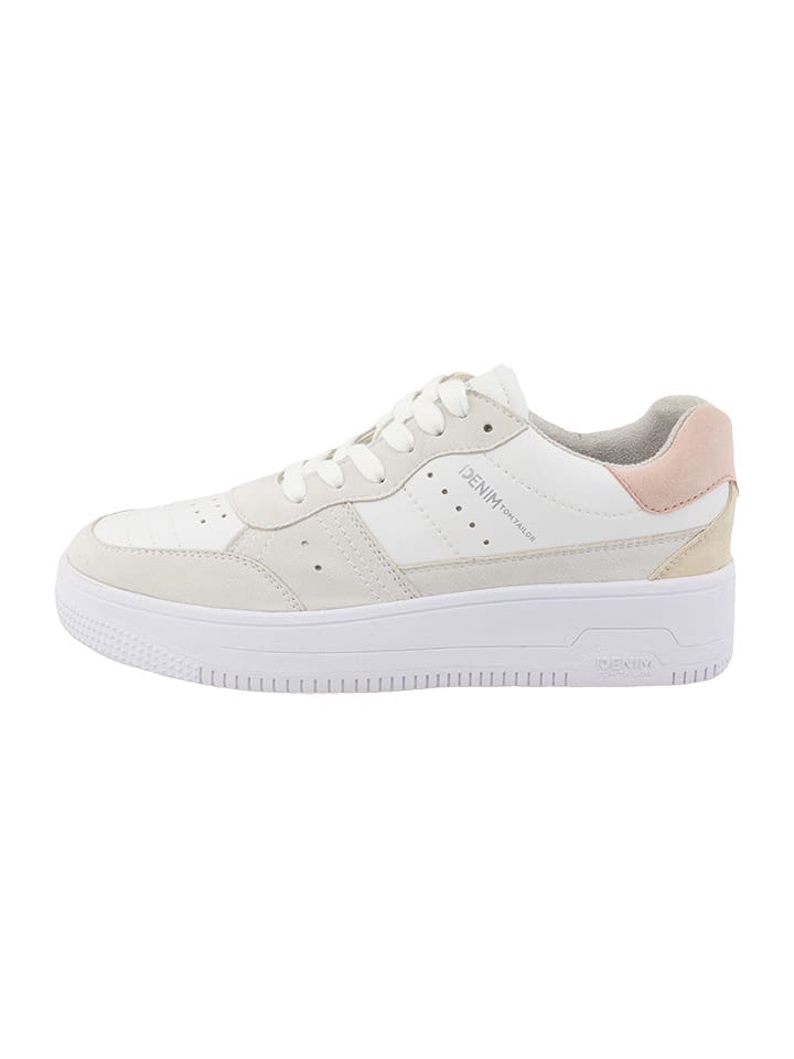 Tom Tailor Sneakersy w kolorze biało-beżowo-jasnoróżowym