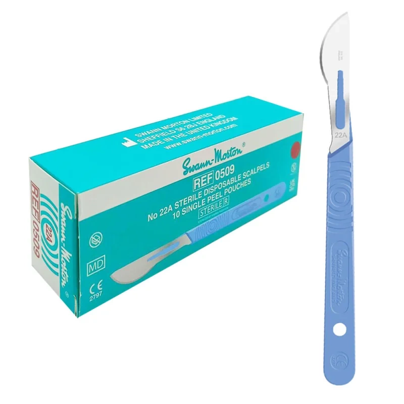Skalpel chirurgiczny 22A sterylny 10szt stal nierdzewna Swann-Morton