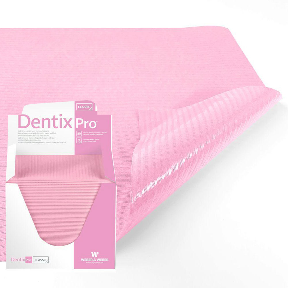 Opinie o Serweta dentystyczna 33cm x 48cm różowa podfoliowana 54g DentixPro 80szt