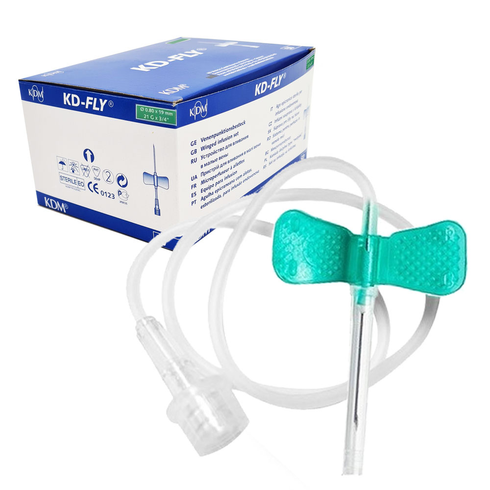 Motylek igła 21G 0,8mm x 19mm KDM KD-Fly 50szt