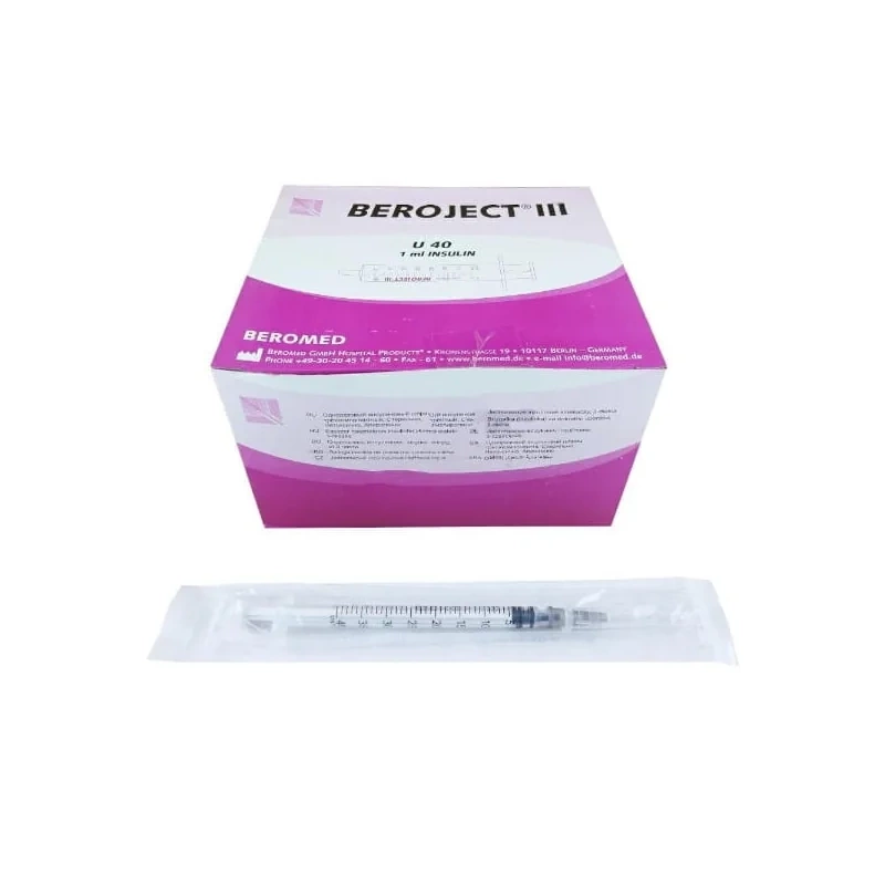 Strzykawka insulinowa z wymienną igłą 1ml U-40 G27 (0,4X13) 100szt