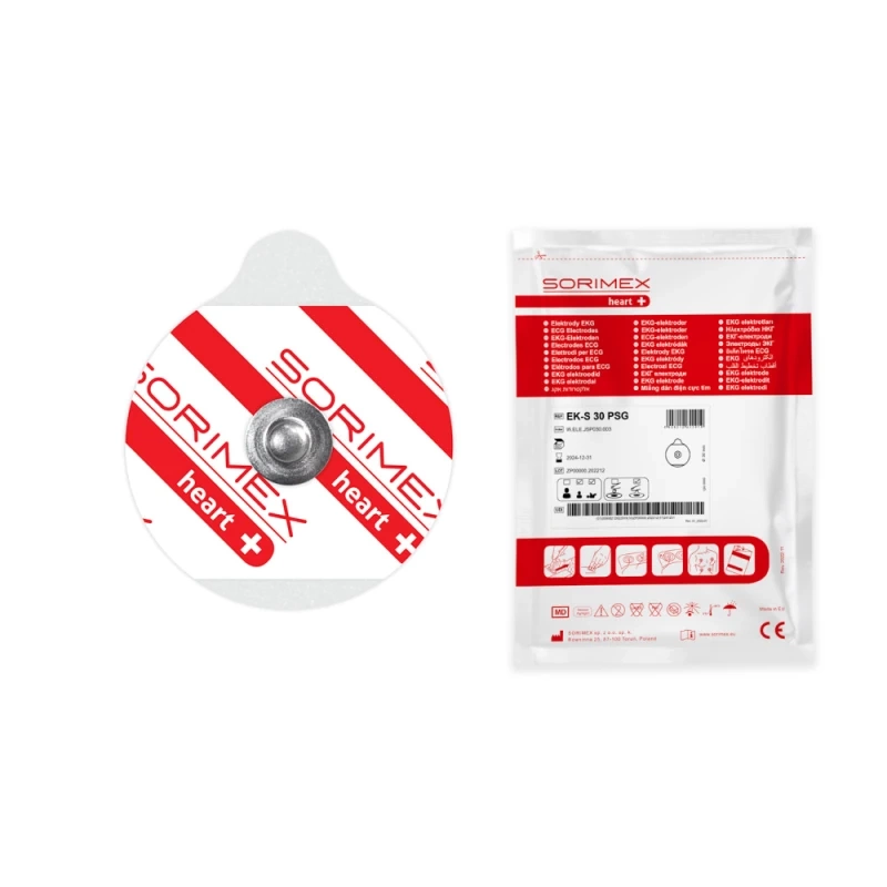 Elektrody pediatryczne dla dzieci EKG EK-S 30 PSG pianka żel stały 30mm 50szt