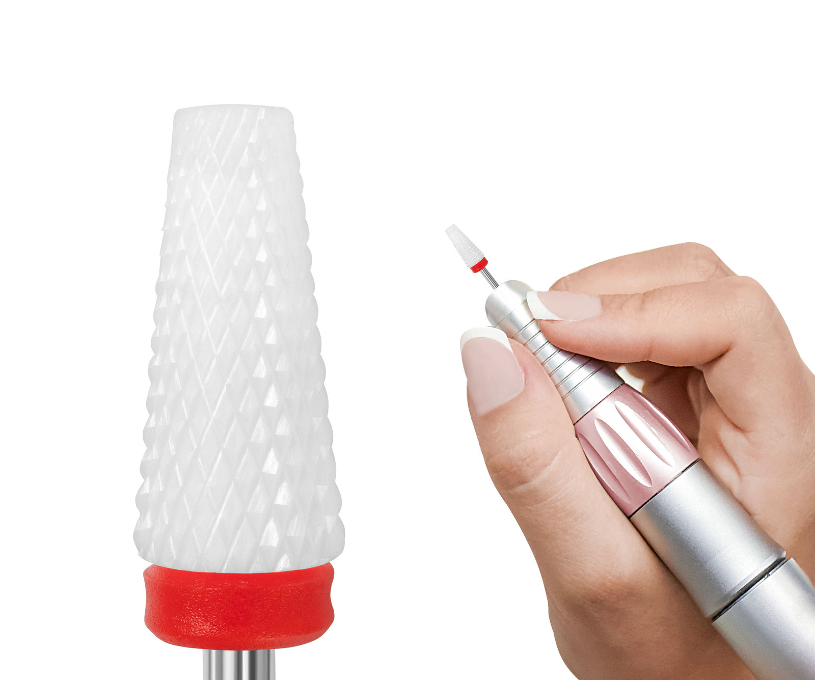 Frez Ceramiczny, Stożek Ścięty 3/32″ Umbrella (F), delikatny (czerwony)