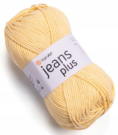 Włóczka YarnArt Jeans PLUS kolor 88 Jasny Żółty