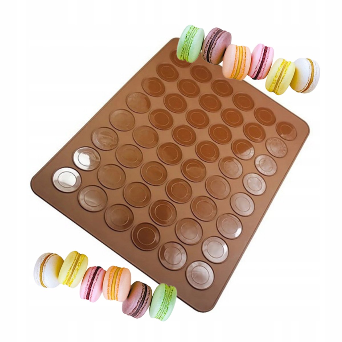 FORMA SILIKONOWA mata do makaroników DO PIECZENIA CIASTKA szary 48 oczek