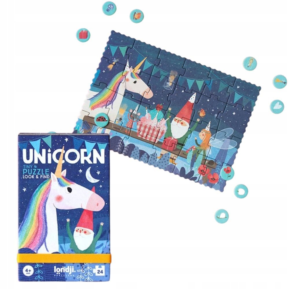 Puzzle kieszonkowe z grą obserwacyjną Londji - Jednorożec 24 el.