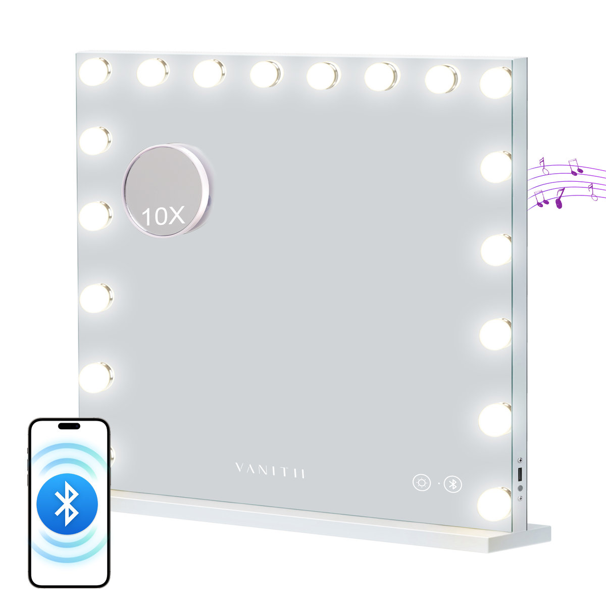 VANITII LED Lusterko do Makijażu w Stylu Hollywood 800x580mm