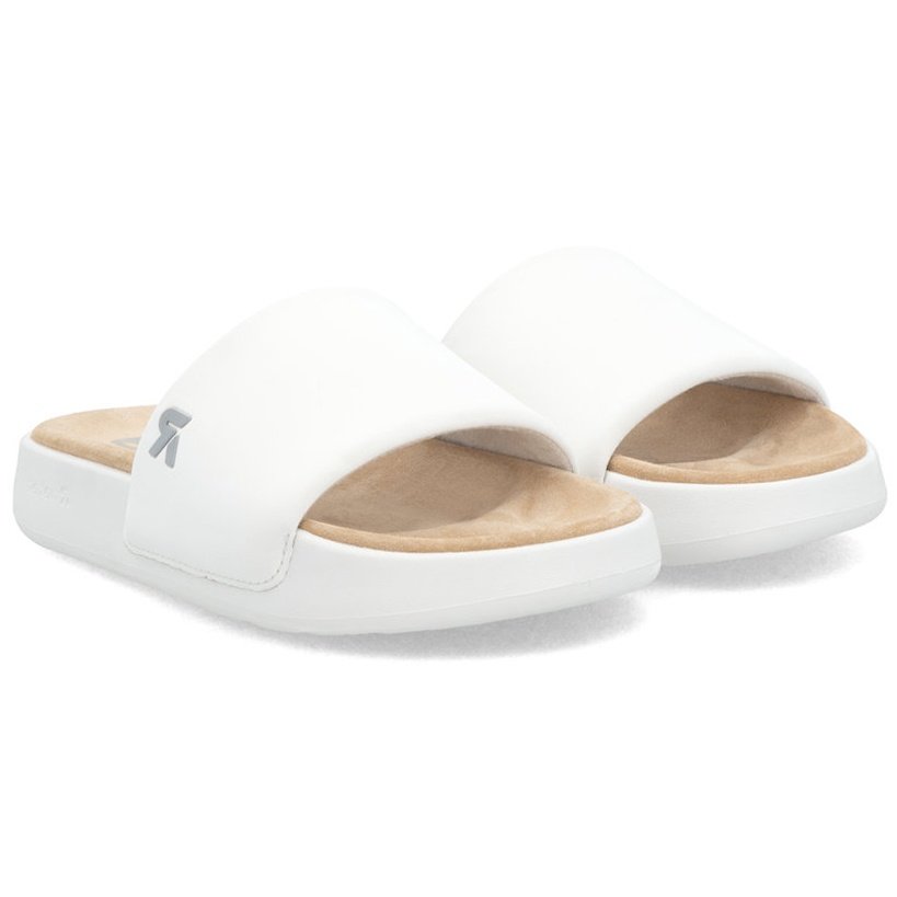 Klapki damskie Rieker W3250-80 WHITE R.38