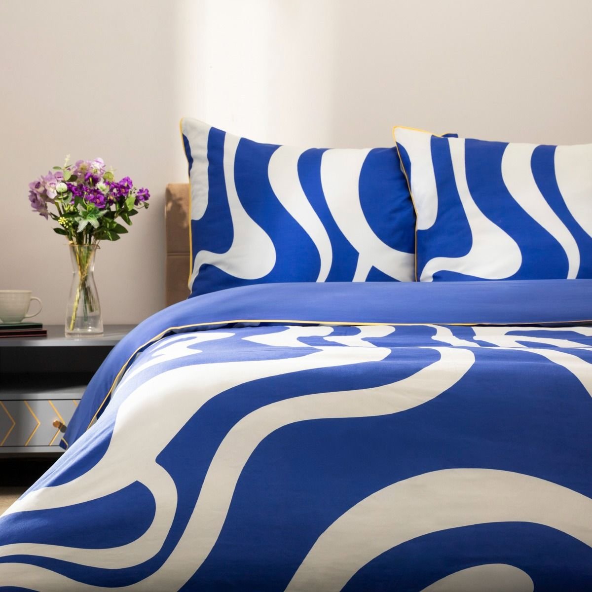 Pościel COLOR MOSAIC z mikrofibry z lamówką 220x200 + 2*70x80 cm 731280