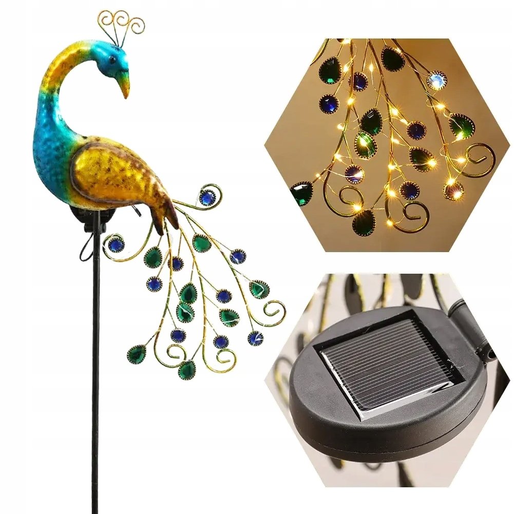 Lampa solarna LED PAW wbijana ogrodowa ozdobny Dekoracyjna Ptak multikolor