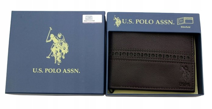 Portfel męski skórzany U.S. Polo Assn. skóra Poziomy ABPE7033HM Brązowy