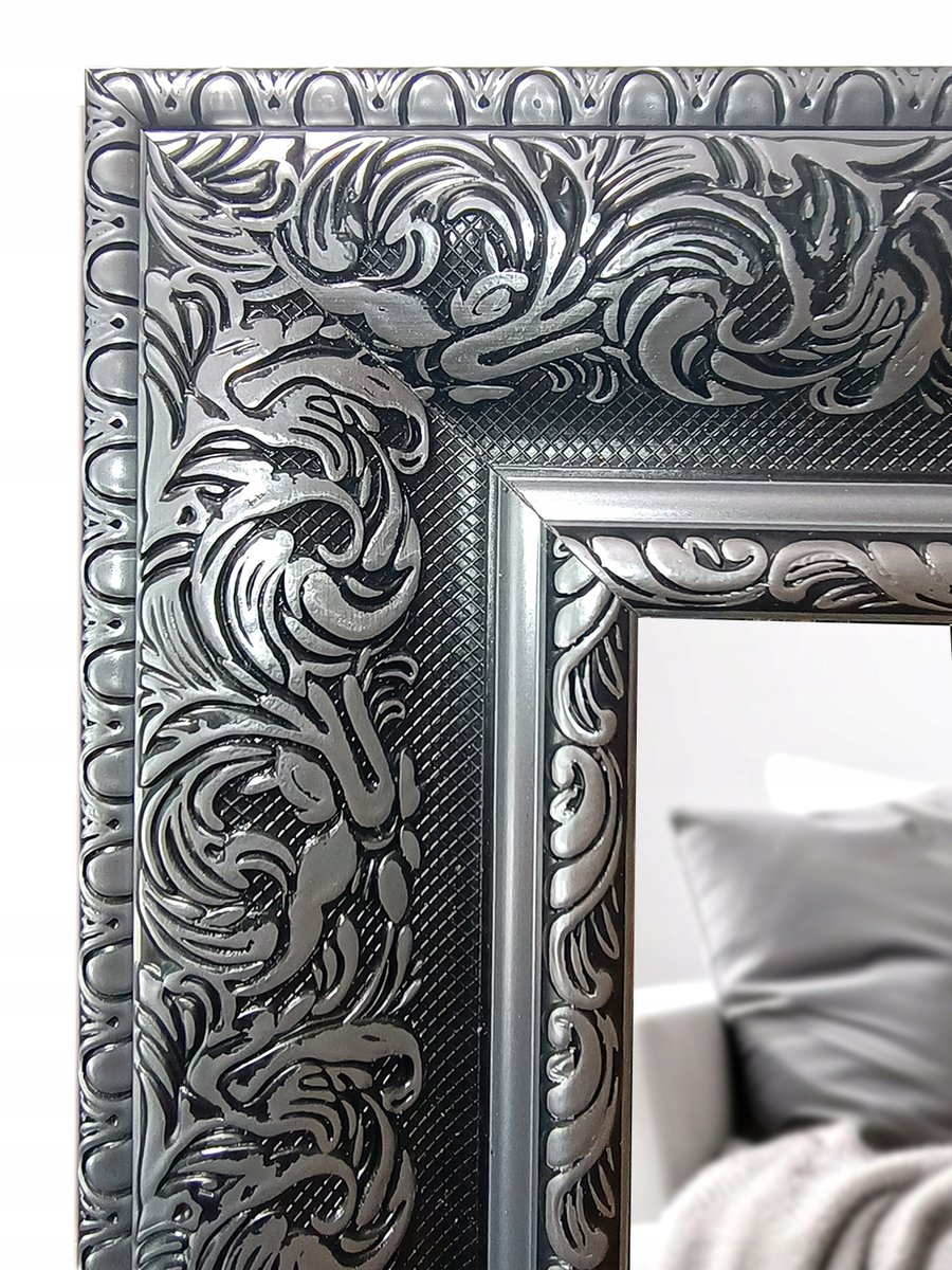 Lustro łazienkowe w czarnej ornamentowej ramie 180x90 odporne na wilgoć U5