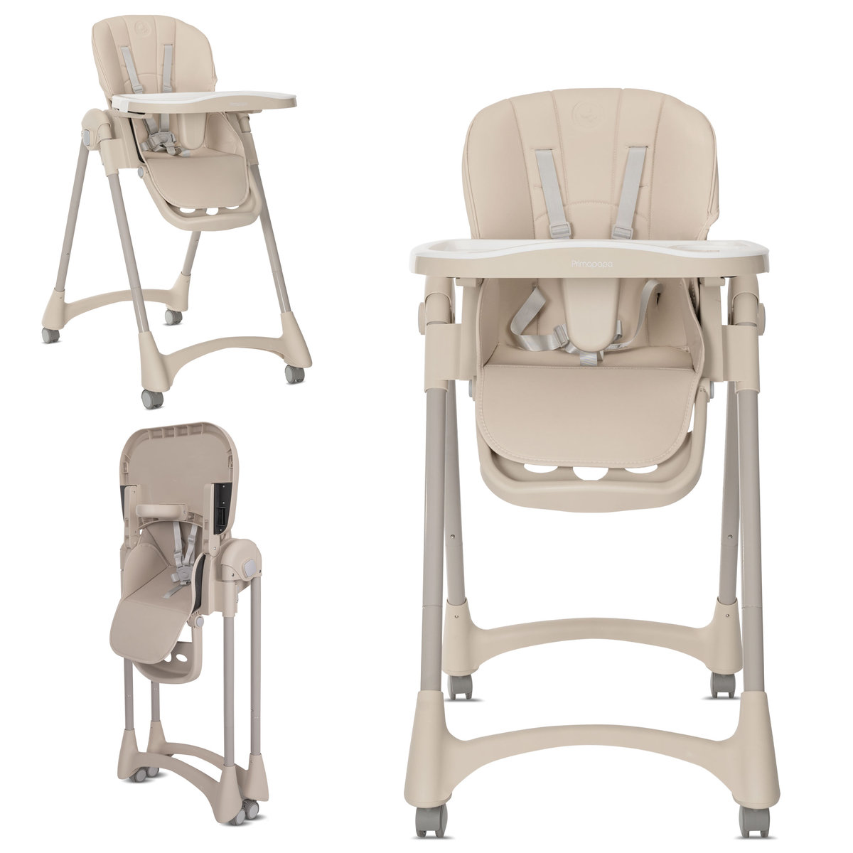 KRZESEŁKO DO KARMIENIA LORELLI PRIMAPAPA SKŁADANE STABILNE BEŻOWE