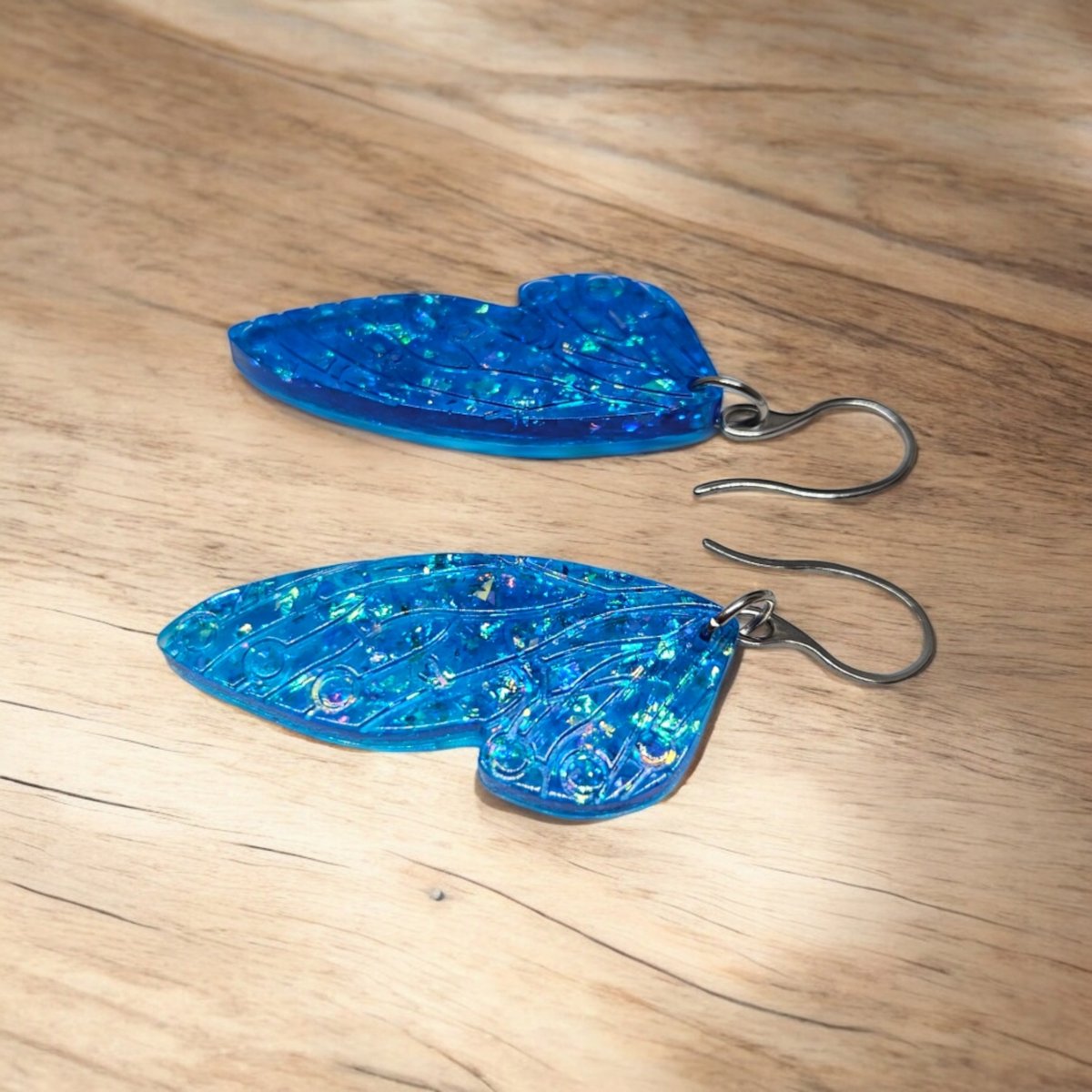 Kolczyki skrzydła motyla z żywicy epoksydowej