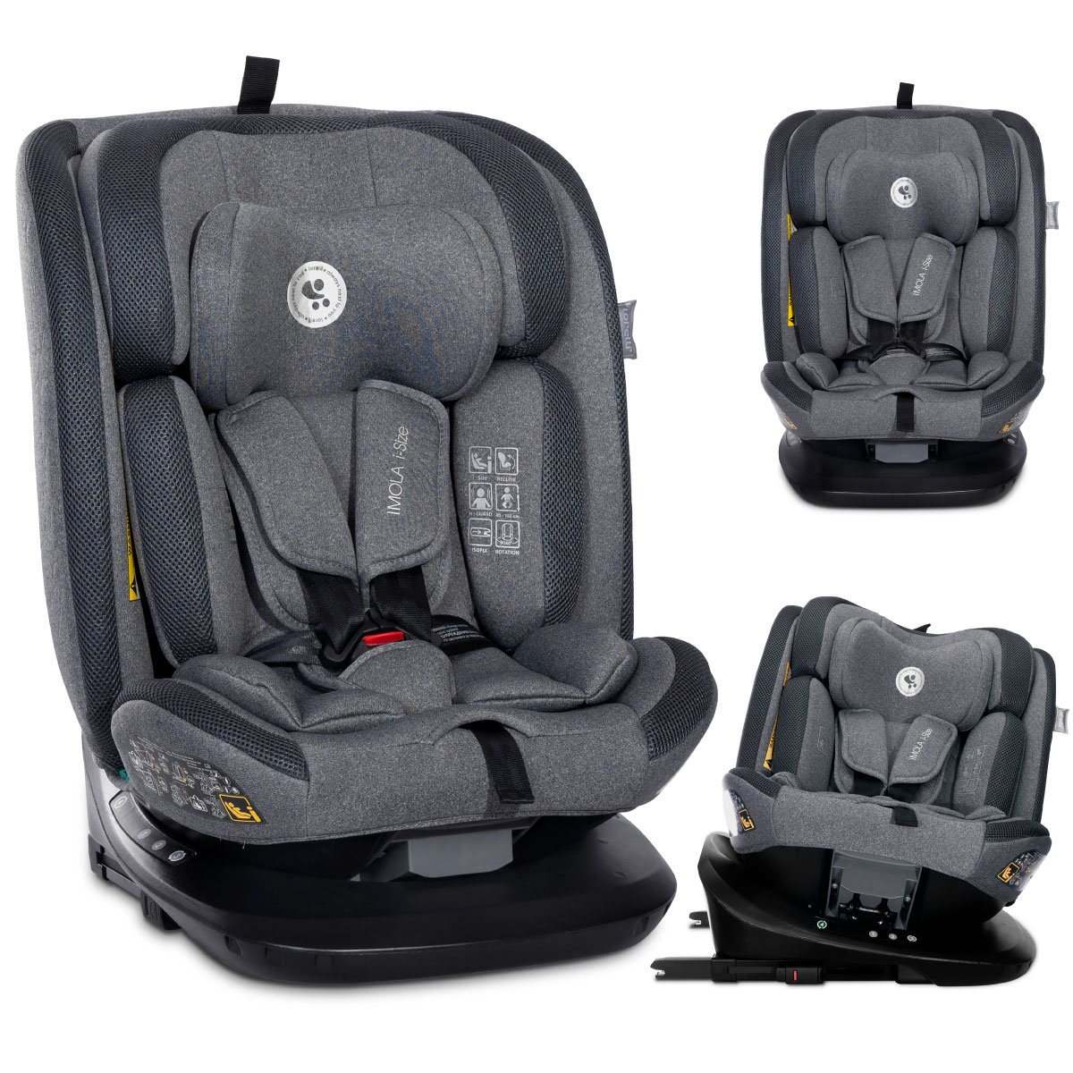 FOTELIK SAMOCHODOWY I-SIZE 40-150 CM ISOFIX 360 LORELLI IMOLA SZARY