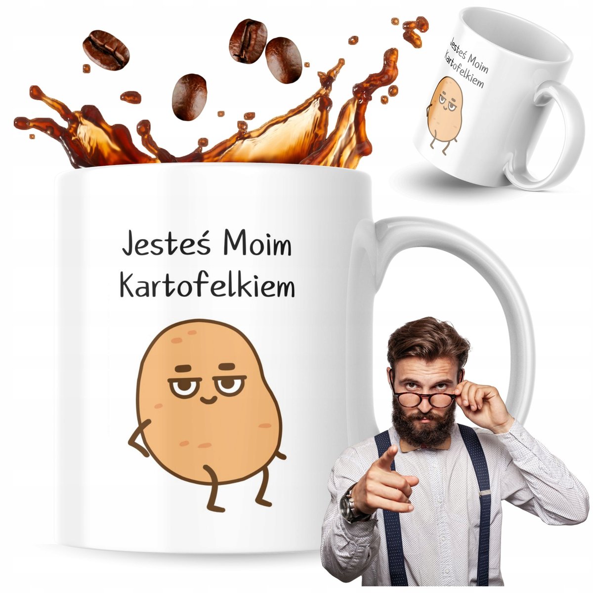 Kubek Z Nadrukiem 330 ml Kubki Do Kawy Kubek Biały Jesteś Moim Kartofelkiem