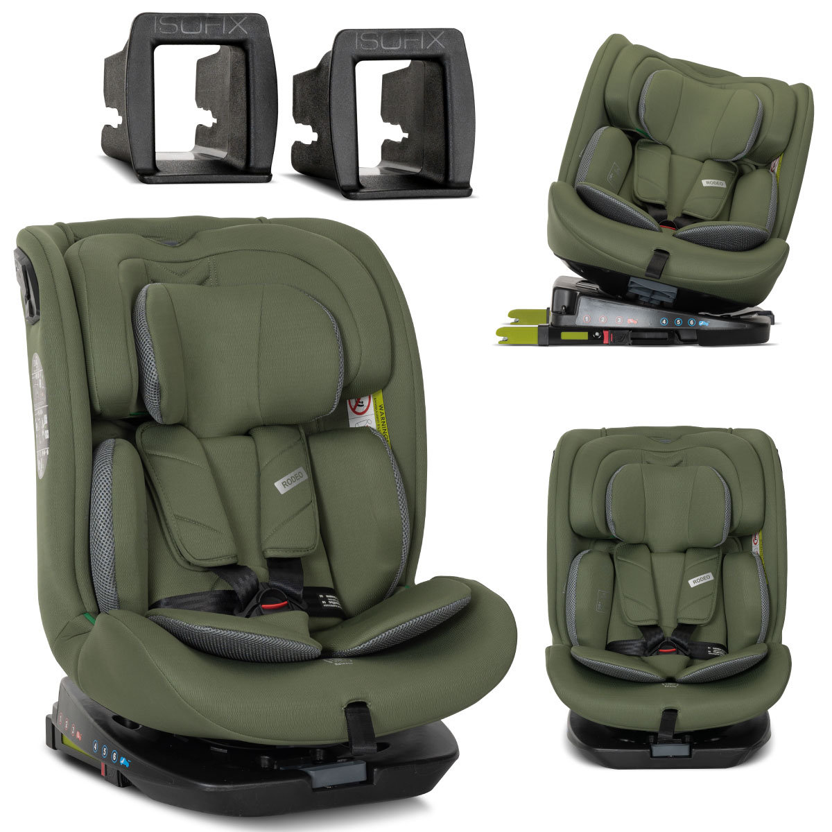 LORELLI RODEO - FOTELIK 40-150 CM ISOFIX 360 GREEN&GREY
