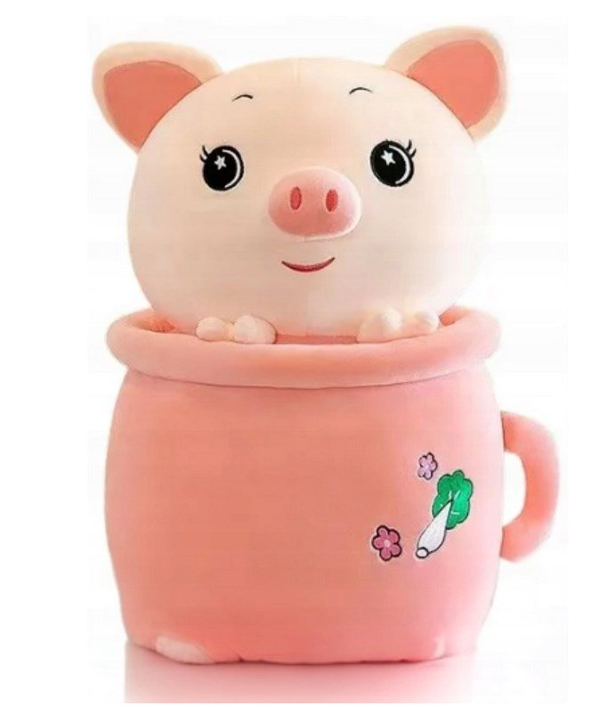 MASKOTKA ŚWINKA W KUBKU 40CM hit Tik Tok
