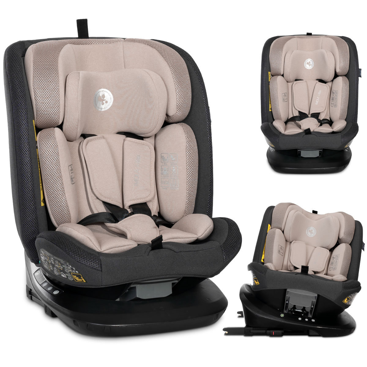 FOTELIK SAMOCHODOWY I-SIZE 40-150 CM ISOFIX 360 LORELLI IMOLA BEŻOWY