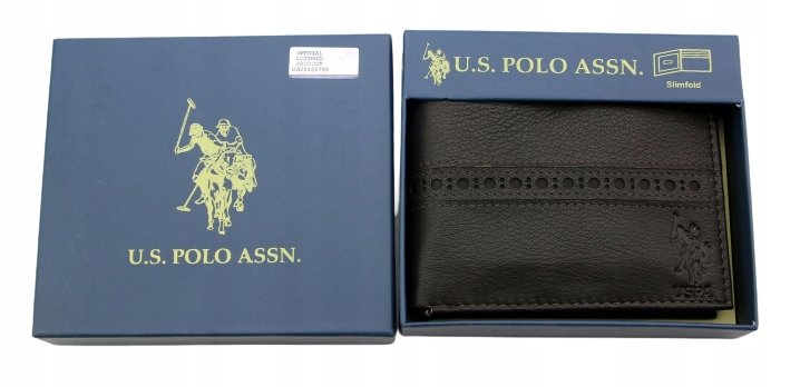 $30 U.S. Polo Assn. Portfel męski ORYGINAŁ skóra ABPE7033AZ Brązowy