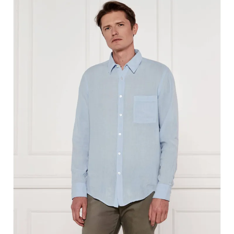 BOSS ORANGE Lniana koszula Relegant_6 Regular Fit