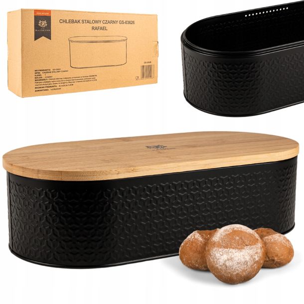 Chlebak Zestaw Pojemników Na Żywność Kawa Herbata Cukier Chlebak Czarny