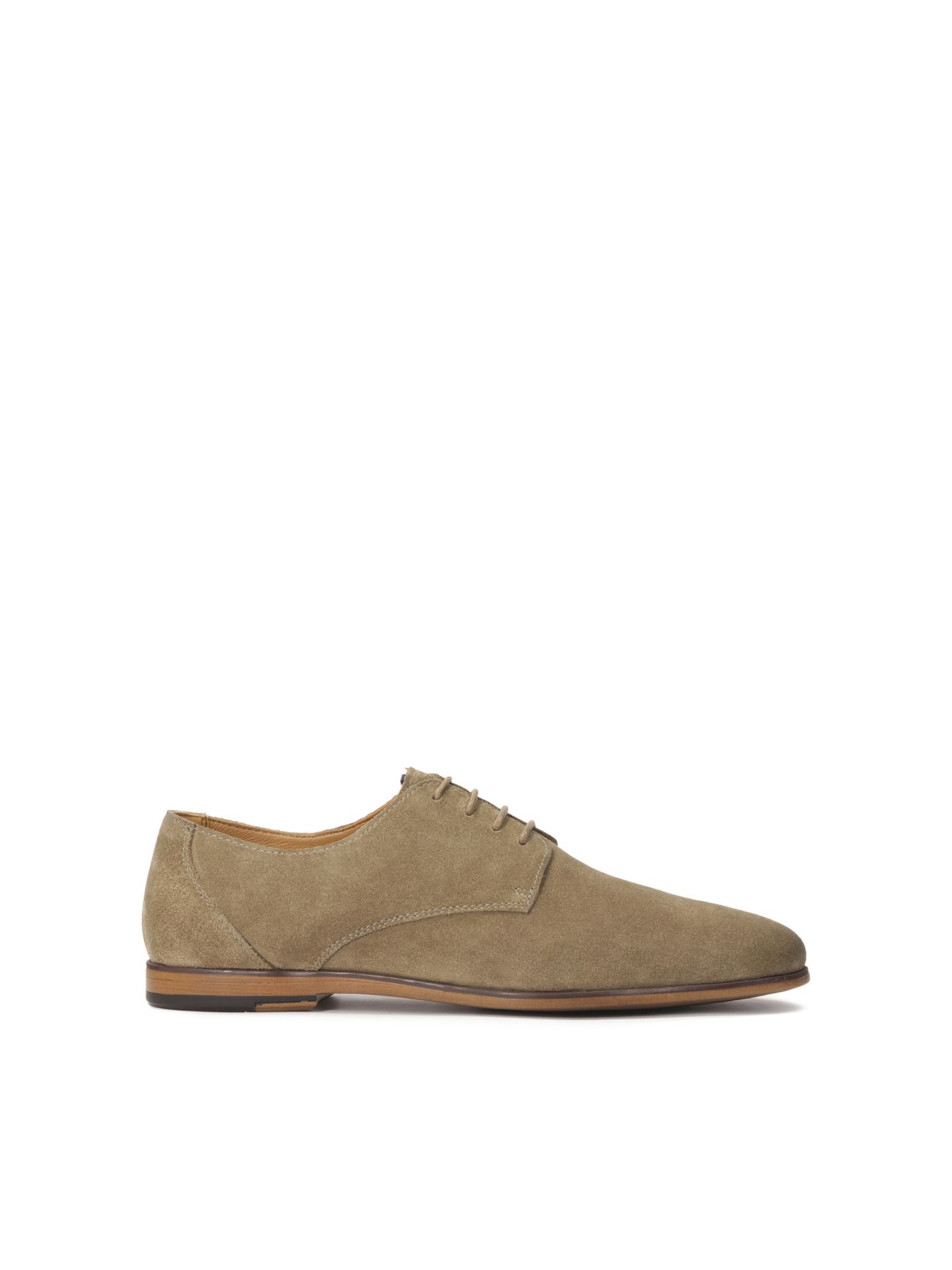 Zamszowe półbuty derby w taupe kolorze - 42