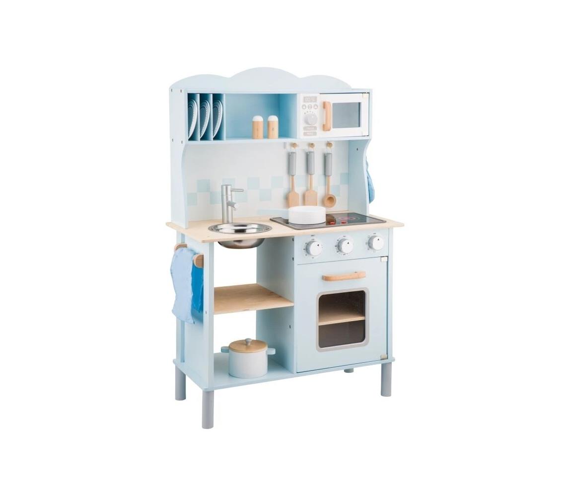 New Classic Toys - Drewniana kuchnia z akcesoriami jasnoniebieska