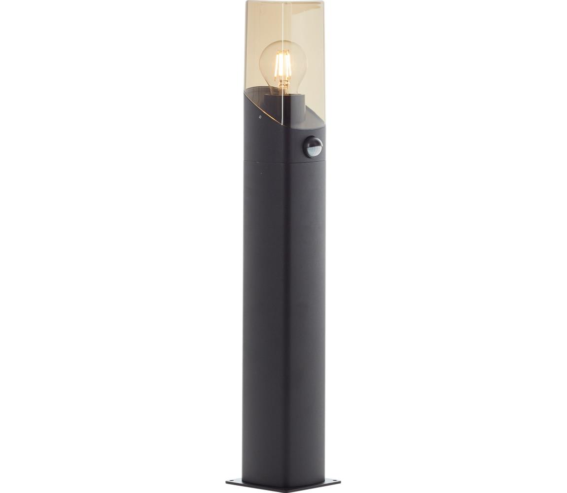 Brilliant - Lampa zewnętrzna z czujnikiem MINOU 1xE27/10W/230V IP44 czarna/dym