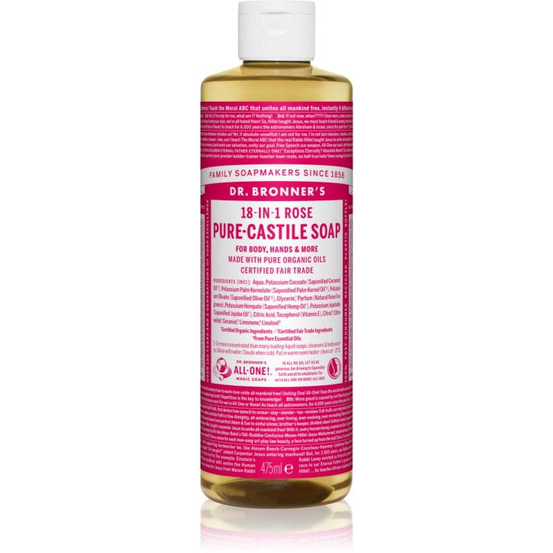 Dr. Bronner's Dr. bronner kroki  płynne mydło  mydło naturalne  475 ML Rose DBS-022