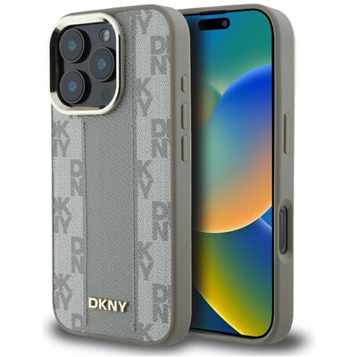 Etui DKNY Checkered Pattern MagSafe do Apple iPhone 16 Pro Max Beżowy