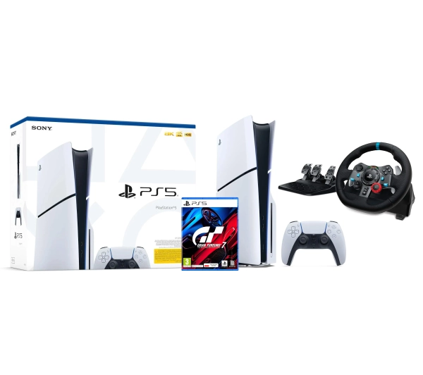 Sony PlayStation 5 Slim D Chassis PS5 1TB z napędem + Kierownica Logitech G29 Racing Wheel + Gran Turismo 7