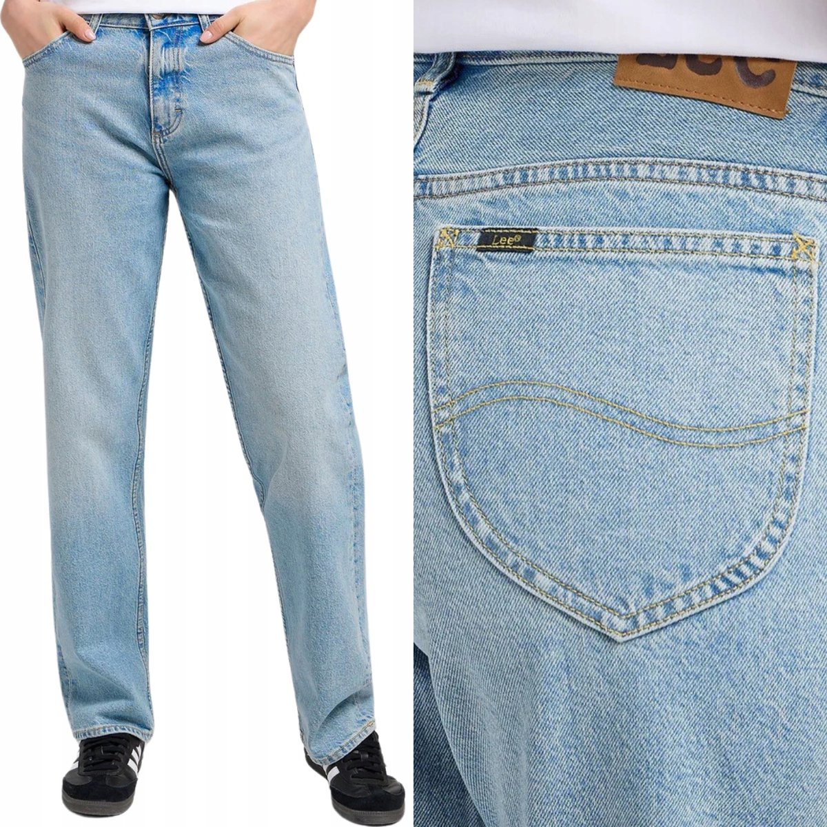 Lee RIDER JEANS SLIM STRAIGHT Denim Vision PROSTE SPODNIE JEANSOWE W26 L33