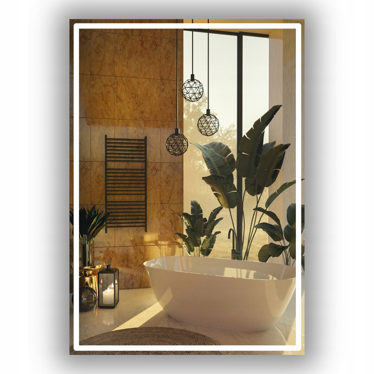 LUSTRO ŁAZIENKOWE PODŚWIETLANE LED 70x90 cm DO ŁAZIENKI 120 diod/m