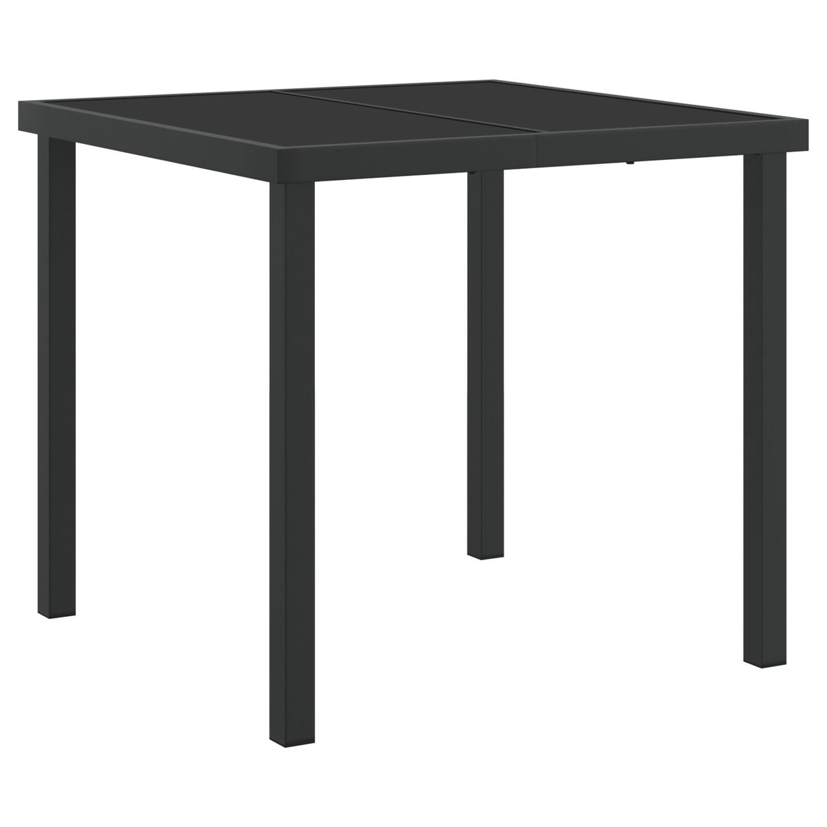 vidaXL Stół ogrodowy Czarny 80x80x73 cm z hartowanego szkła