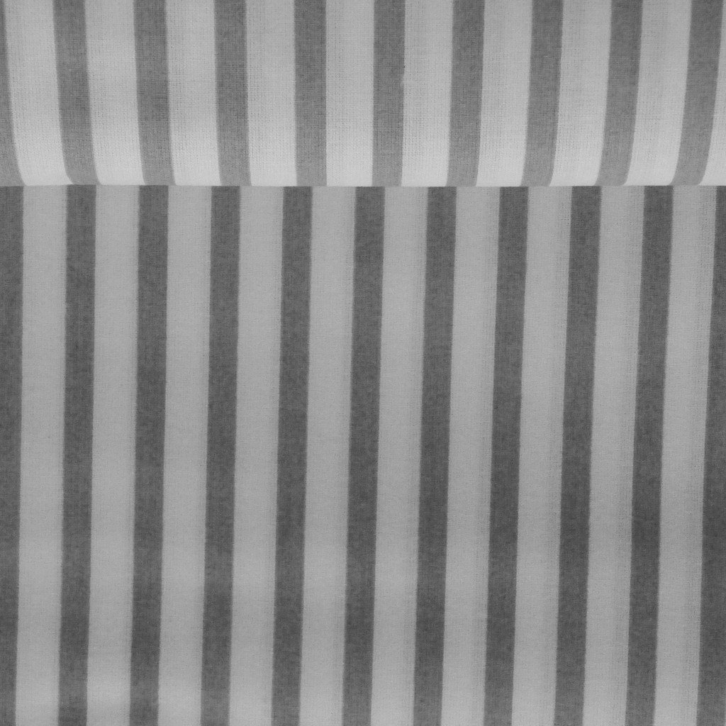 Tkanina bawełniana paski szaro białe