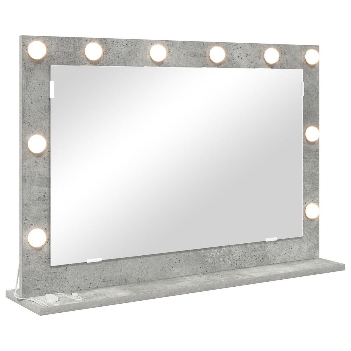 vidaXL Lustro toaletowe Szary beton Szkło 80 x 55 x 18 cm Lustro